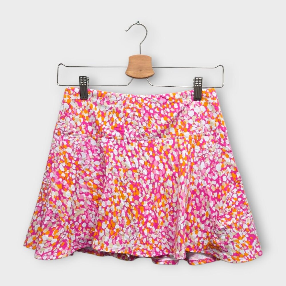IBKUL Golf Women's Skort Abstract Dot Print (Pink/White/Orange) - Small